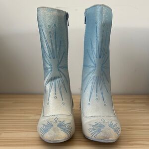 Disney Blue and Silver Ombré Boots with Starburst Design